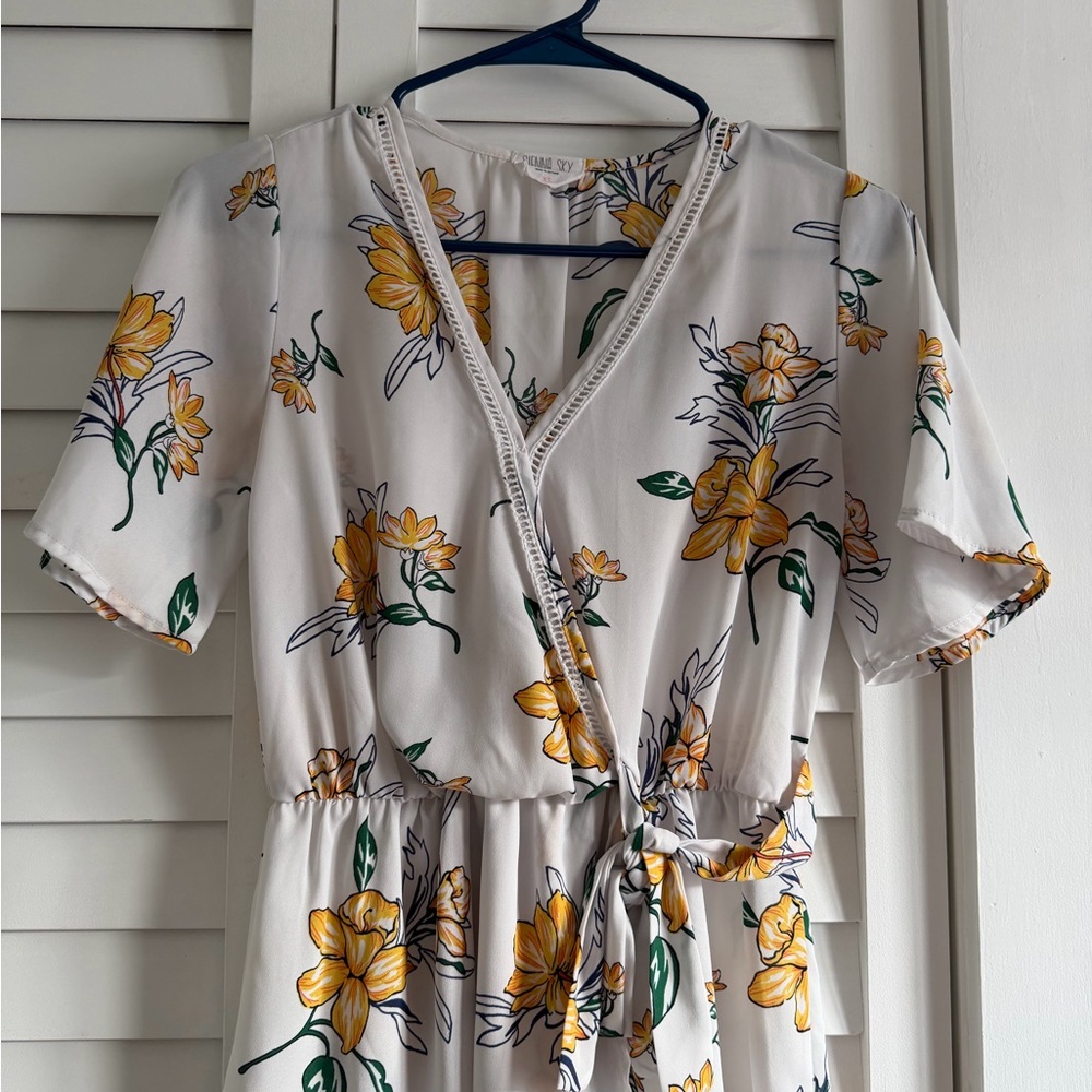 Sienna Sky Yellow and White Floral Midi Dress
